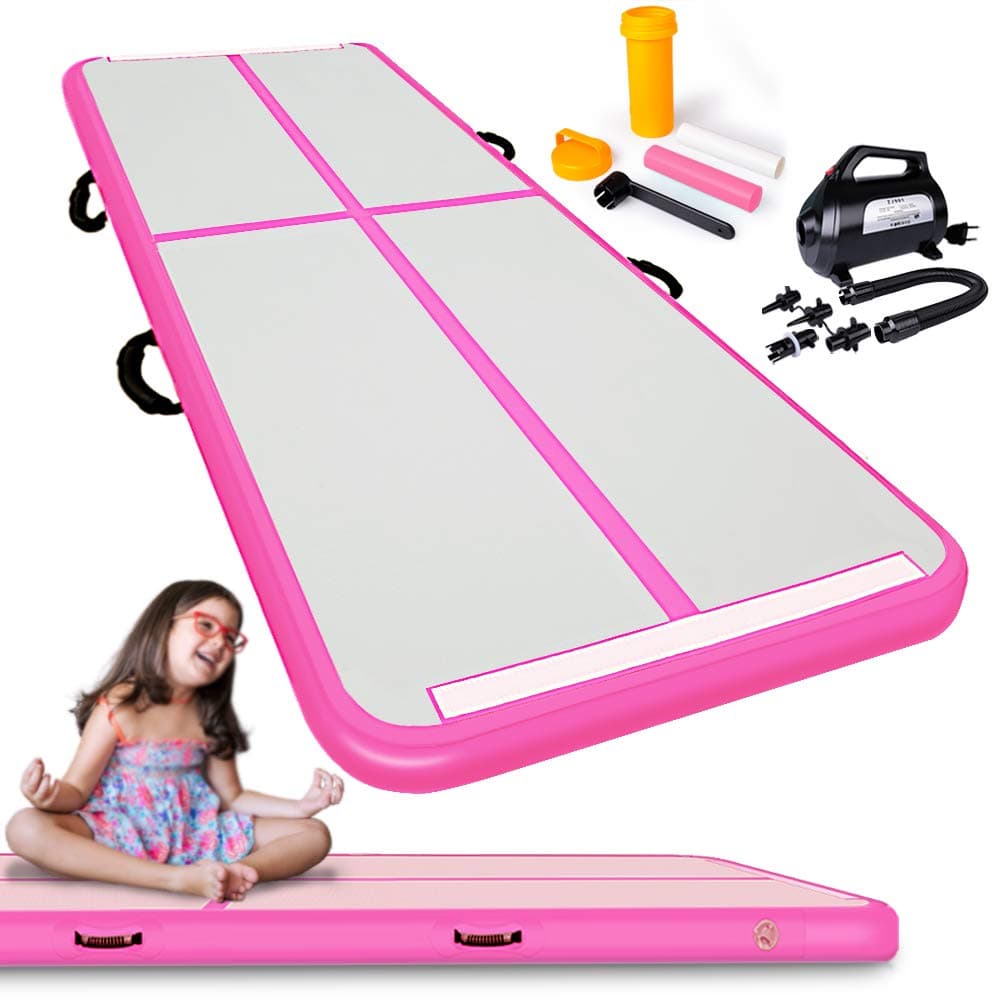 Lamlingo 2/3/4/5/6/7/8/9/10/11/12 Air Track Tumbling Mat Inflatable Gymnastics Mat Airtracks Mats with Electric Air Pump for Home Use Indoor Outdoor/Tumble/Gym/Training/Cheerleading Use 3x1x0.1 M