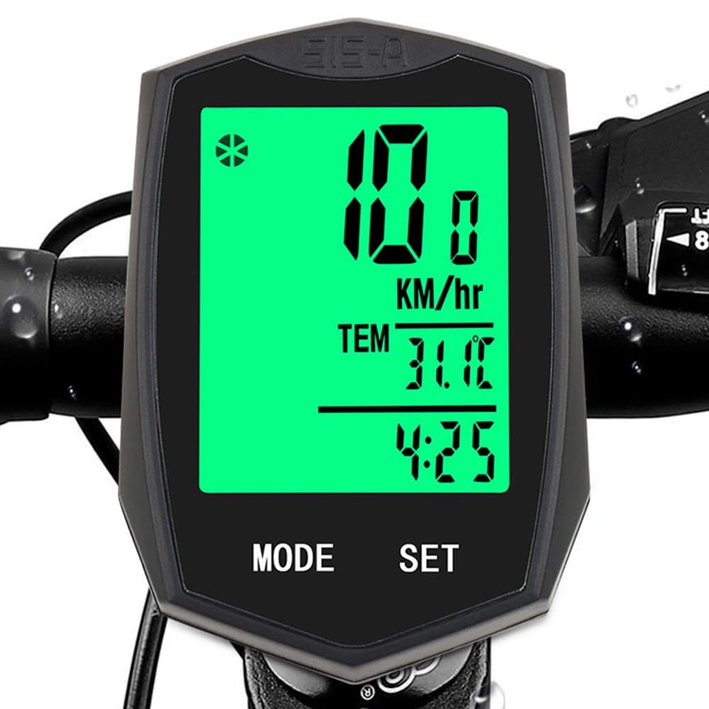 Wireless Bicycle Bike Speedometer Odometer Multifunction Bicycle Odometer Waterproof Multi-function Alarm Clock Large LCD backlight, Automatic Tracking Distance, Speed, Time, Caloric CO2, Temperature, etc.