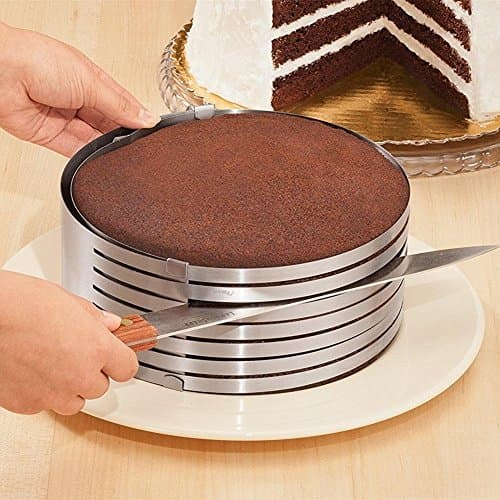 Netral Adjustable 6"-7.8" Stainless Steel Cake Ring Cutter, Layer Cake Slicer Kit Mousse Slicing Cake (7.8 Inch)
