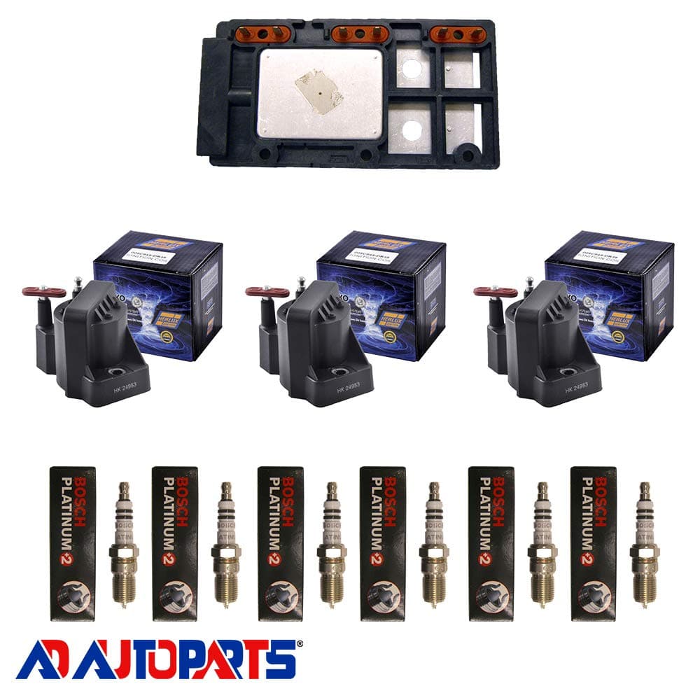 Herko LX364 Ignition Control Module + 3 Herko B005 Ignition Coils + 6 Platinum +2 Spark Plugs 4305