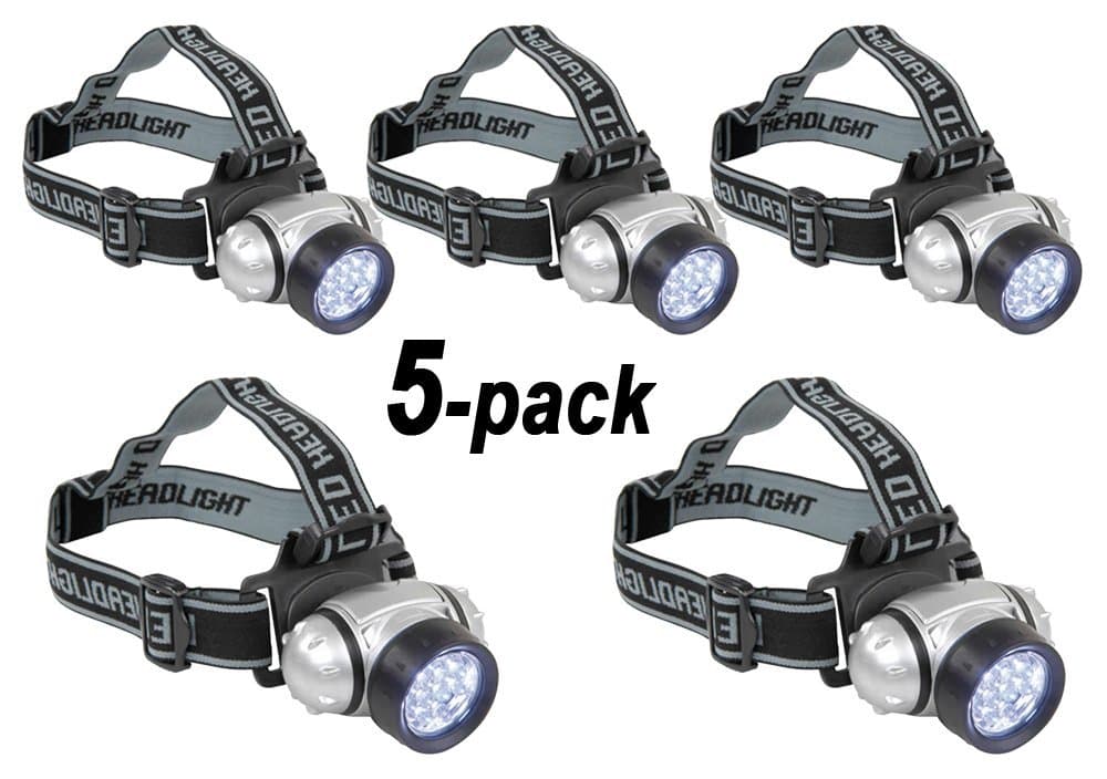 LED-HeadBeam5x Pivoting LED Headlight Headband Light (5-pack) Simple, rugged and dependable
