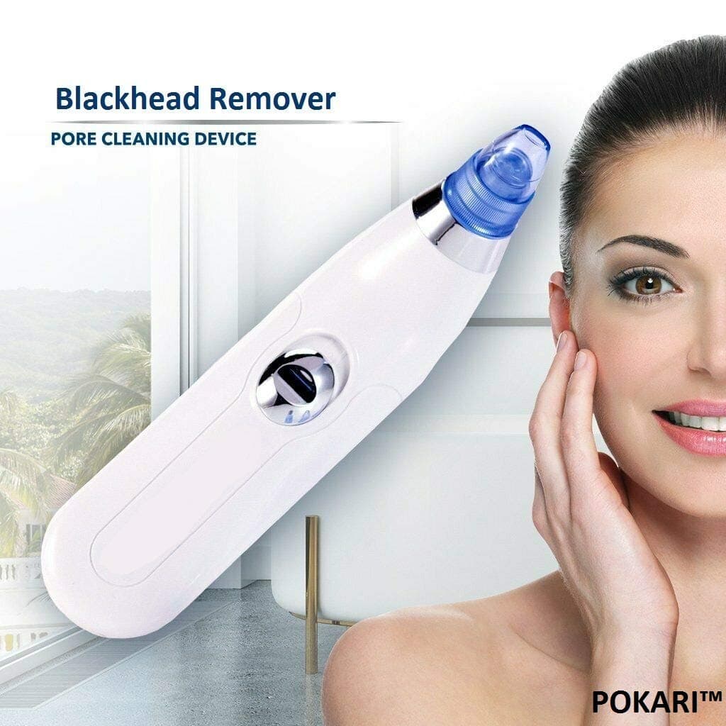 Pokari Poer 4 in 1 Multi-function Blackhead Whitehead Extractor Remover Device Acne Pimple Pore Cleaner Vacuum Suction Tool for Men and Women