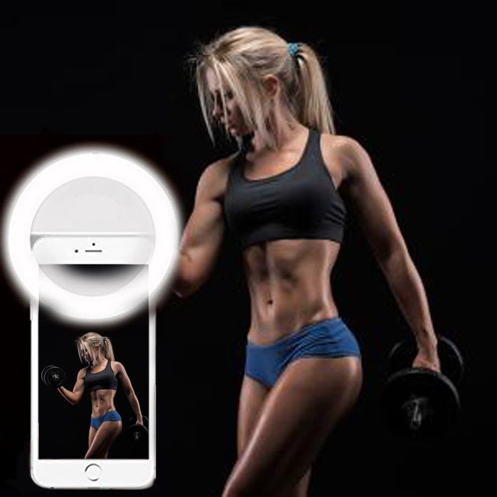 Selfie Ring Light, Eleist Rechargeable 36 LED Ring Light for Camera Selfie Ring Flash Fill Light for iPhone 7/7 Plus/6S Plus/6S/5S Galaxy S7/S7 Edge/S6/S6 Night Light Closet Light (White)