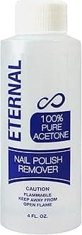 Eternal 100% Pure Acetone – Quick Professional Ultra-Powerful Nail Polish Remover for Natural, Gel, Acrylic, Shellac Nails and Dark Colored Paints (4 FL. OZ.)