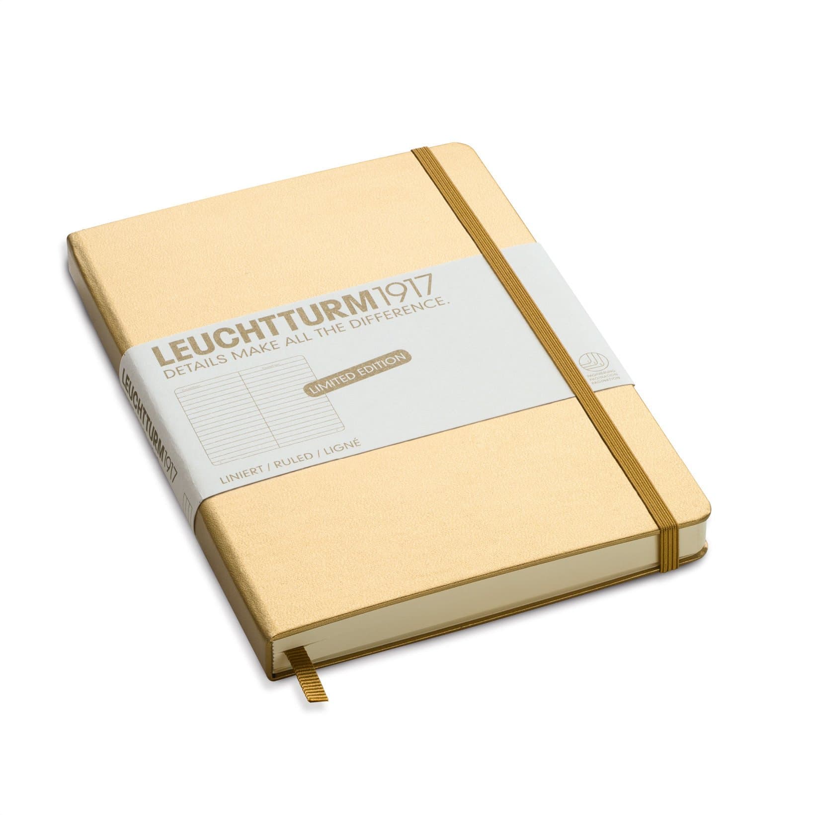 Leuchtturm Medium Hardcover Lined Gold