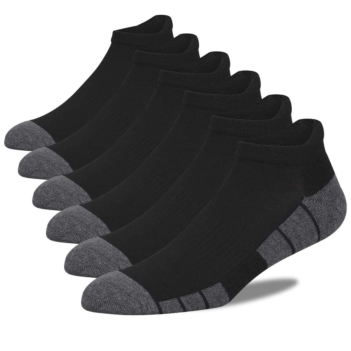 Eallco Mens Ankle Socks Low Cut Athletic Cushioned Running Tab Socks 6 Pack