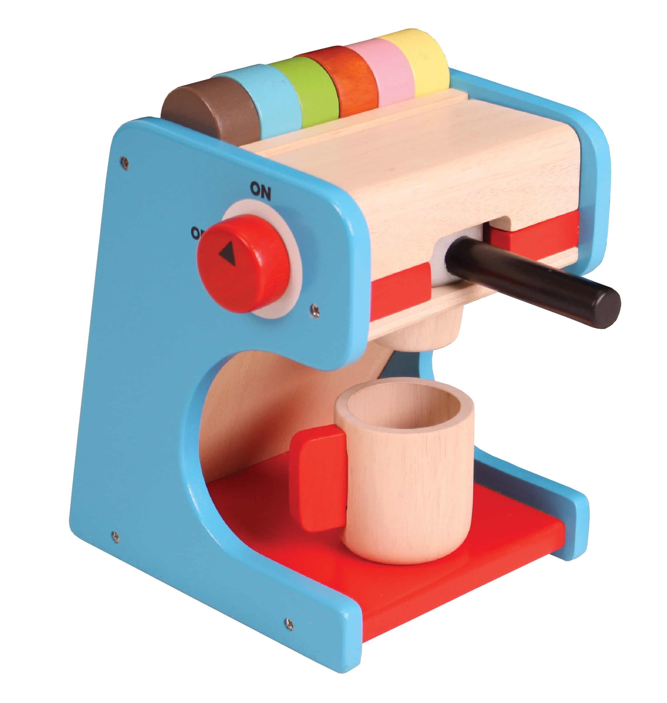 Wooden Coffee Machine Set - Includes Pretend Coffee Pods