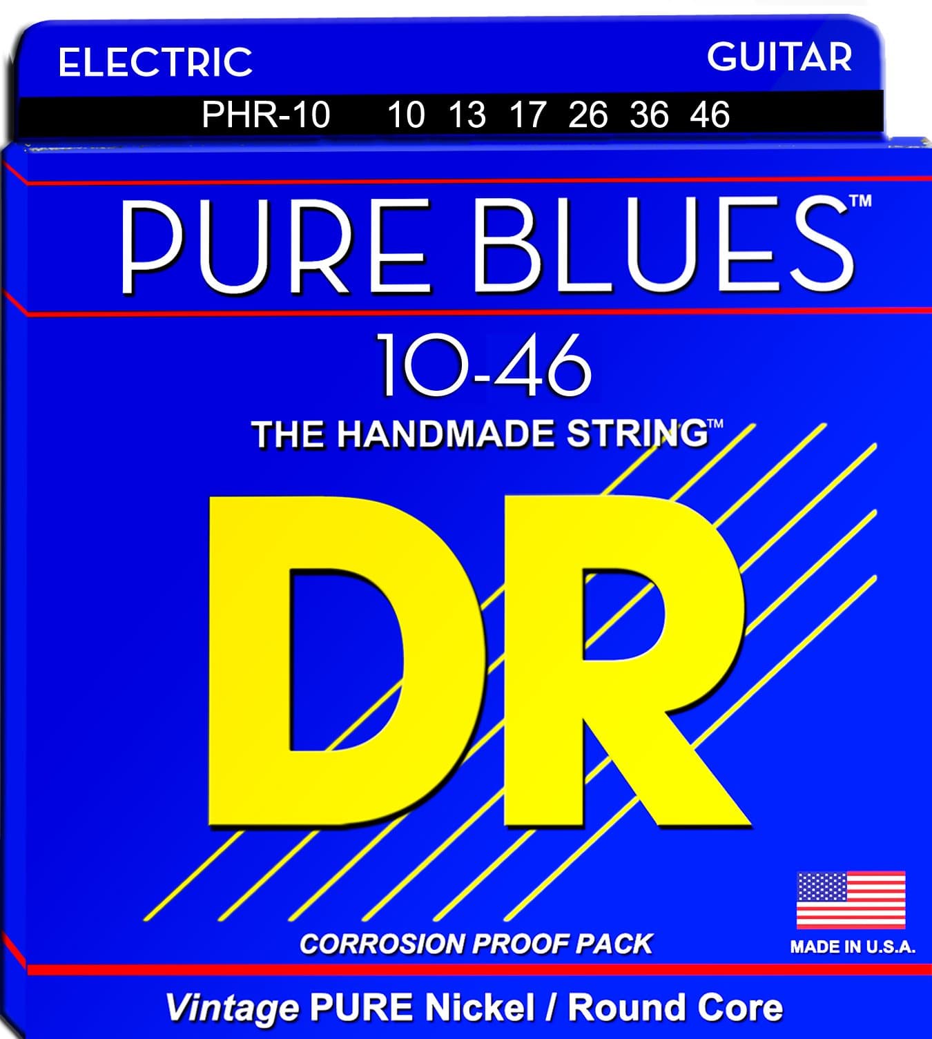 DR Strings PHR10 Pure Blues Nickel Medium Electric Guitar Strings