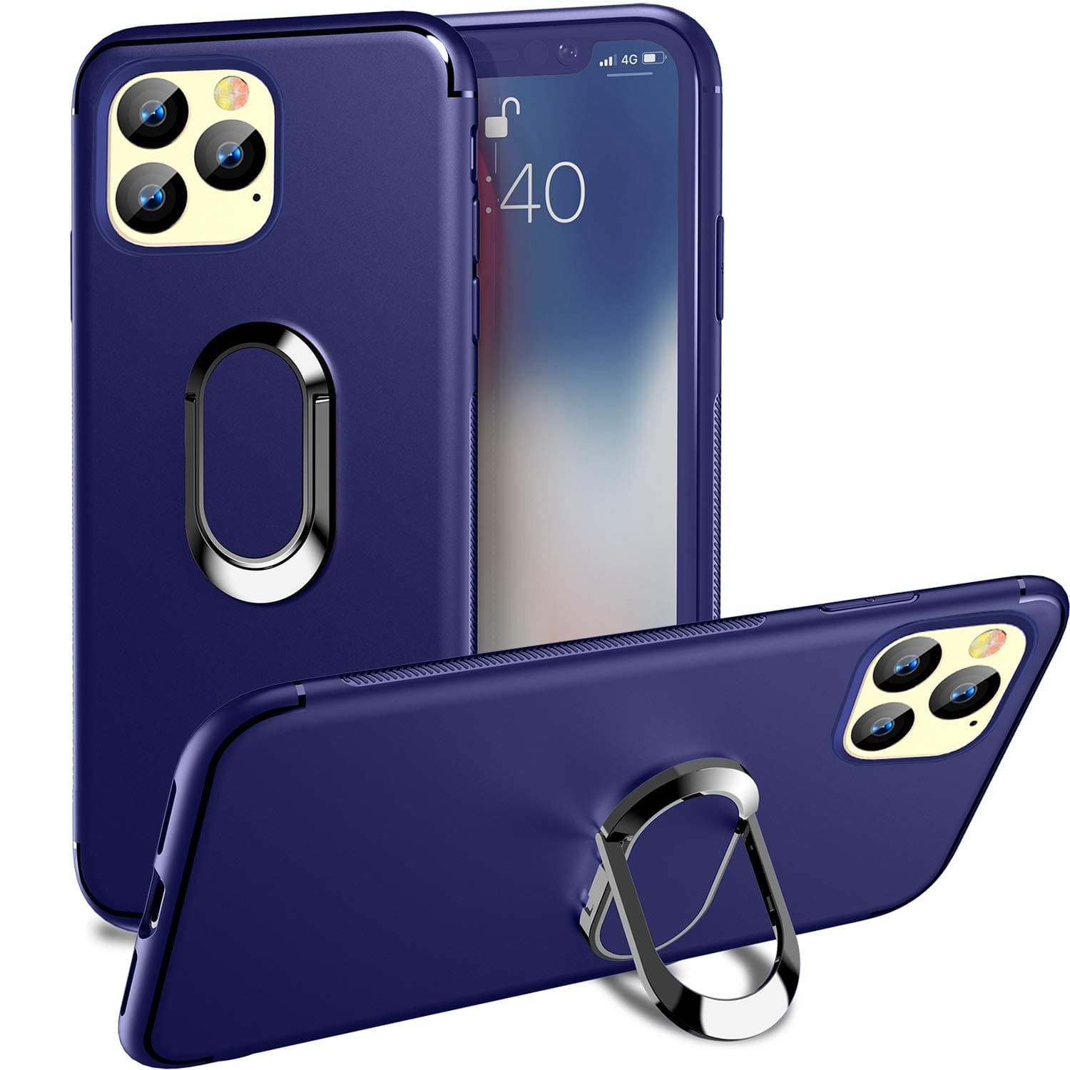 COOLMI ARMORFIT Case for iPhone 11 Pro Max, TPU Back Cases with 360 Degree Rotation Finger Ring Grip Kickstand, Magnetic Car Mount Compatible with Apple iPhone 11 Pro Max Cover,6.5 Inch (Purple)