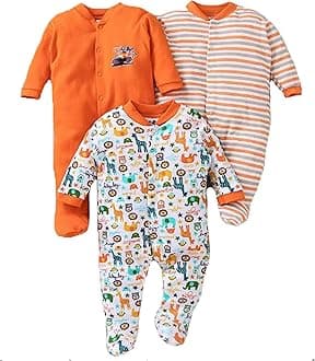 EIO100% Cotton Baby Rompers Sleepsuits Jumpsuits Night Suits for Newborn Baby Boys & Girls | Soft Infant Bodysuit | Pack of 3 Kids Rompers