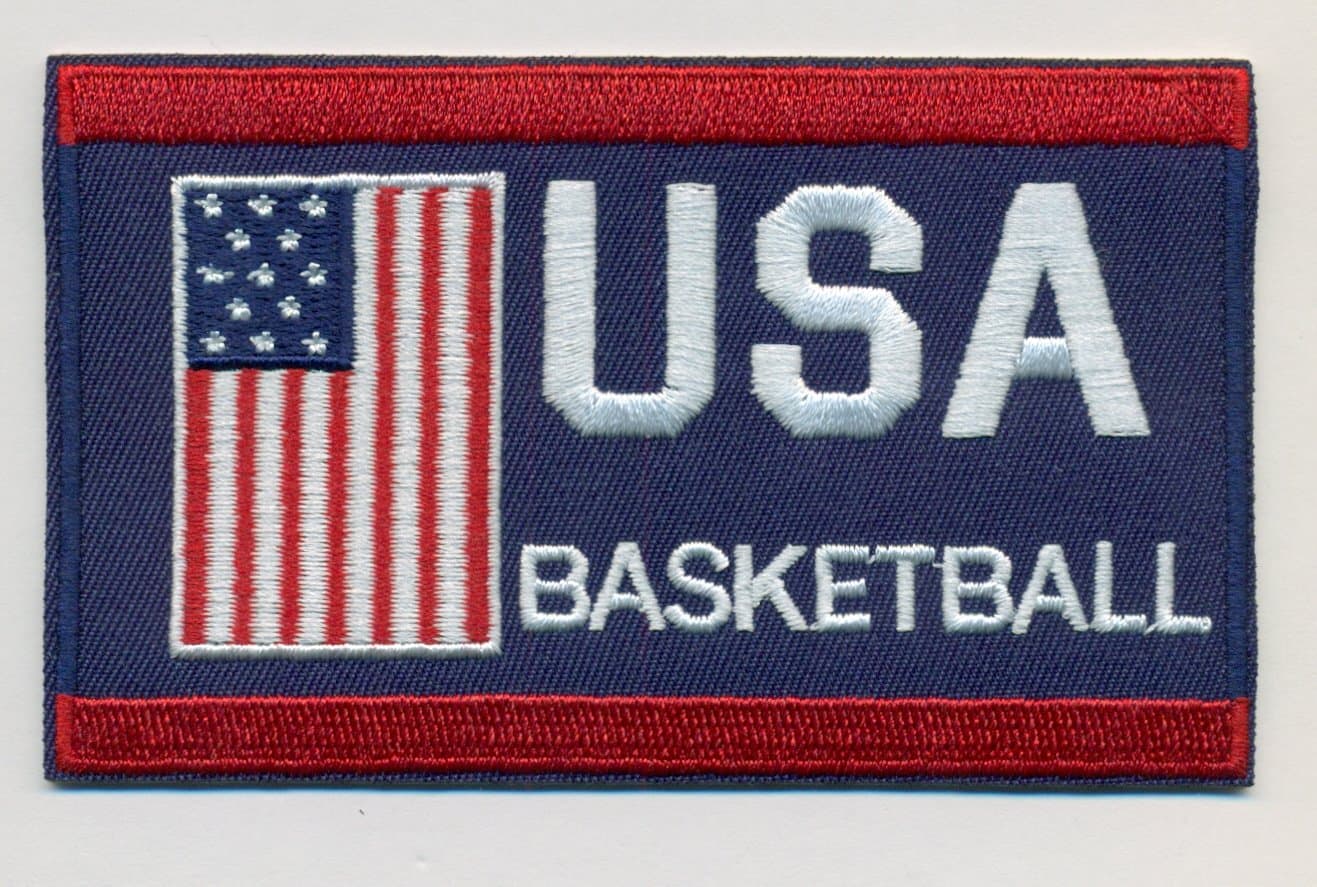 Olympic PatchBasketball Team USA Embroidered Iron-On Patch Size 4" x 2 1/2". USA Olympics