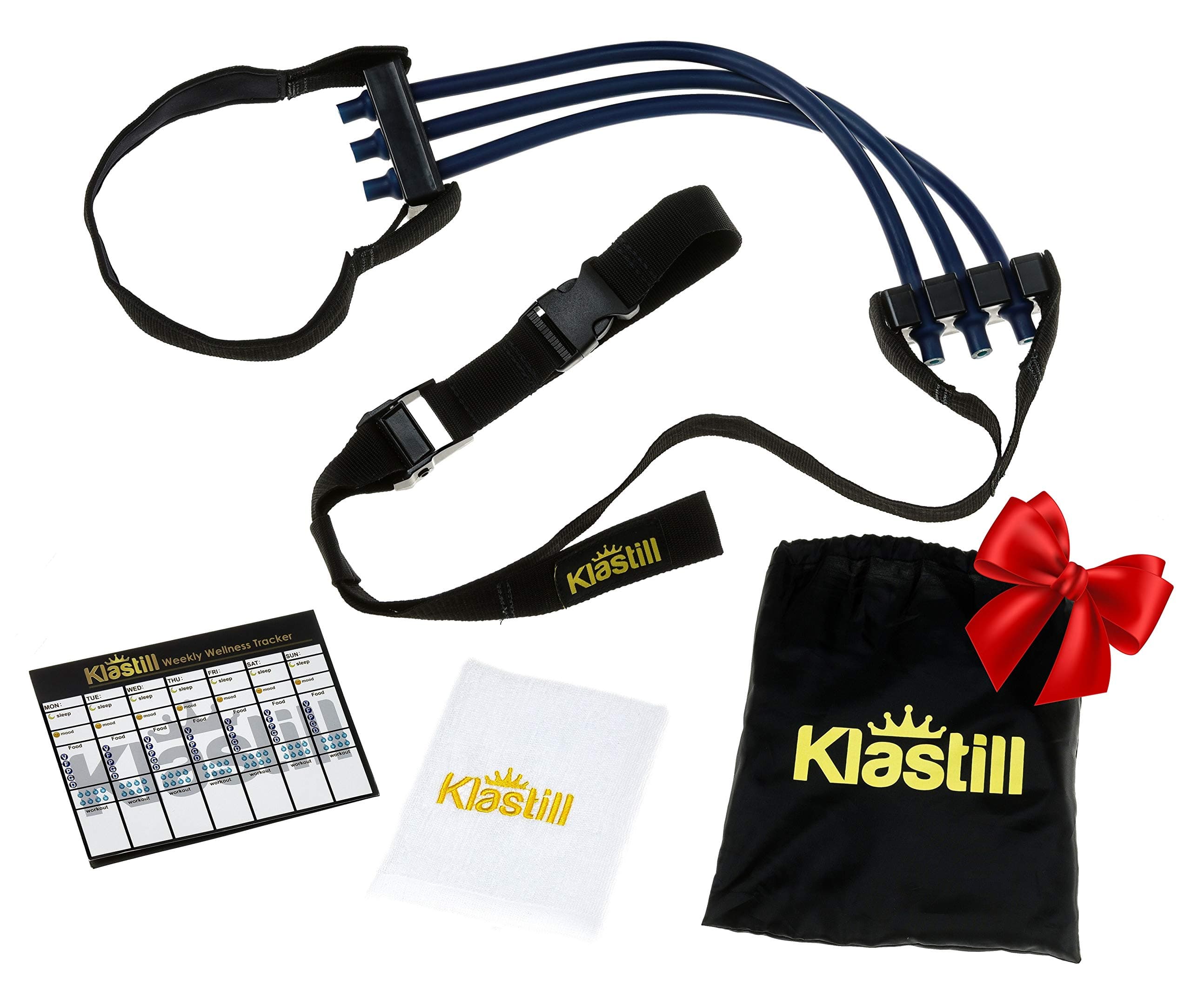 Pull Up Assist Bands - Resistance Workout Bands for Legs and Upper Body Exercise - Unisex Elastic Assistance Band - The Chin Up Workout Band Comes with a Microfiber Gym Towel and a Weekly Tracker