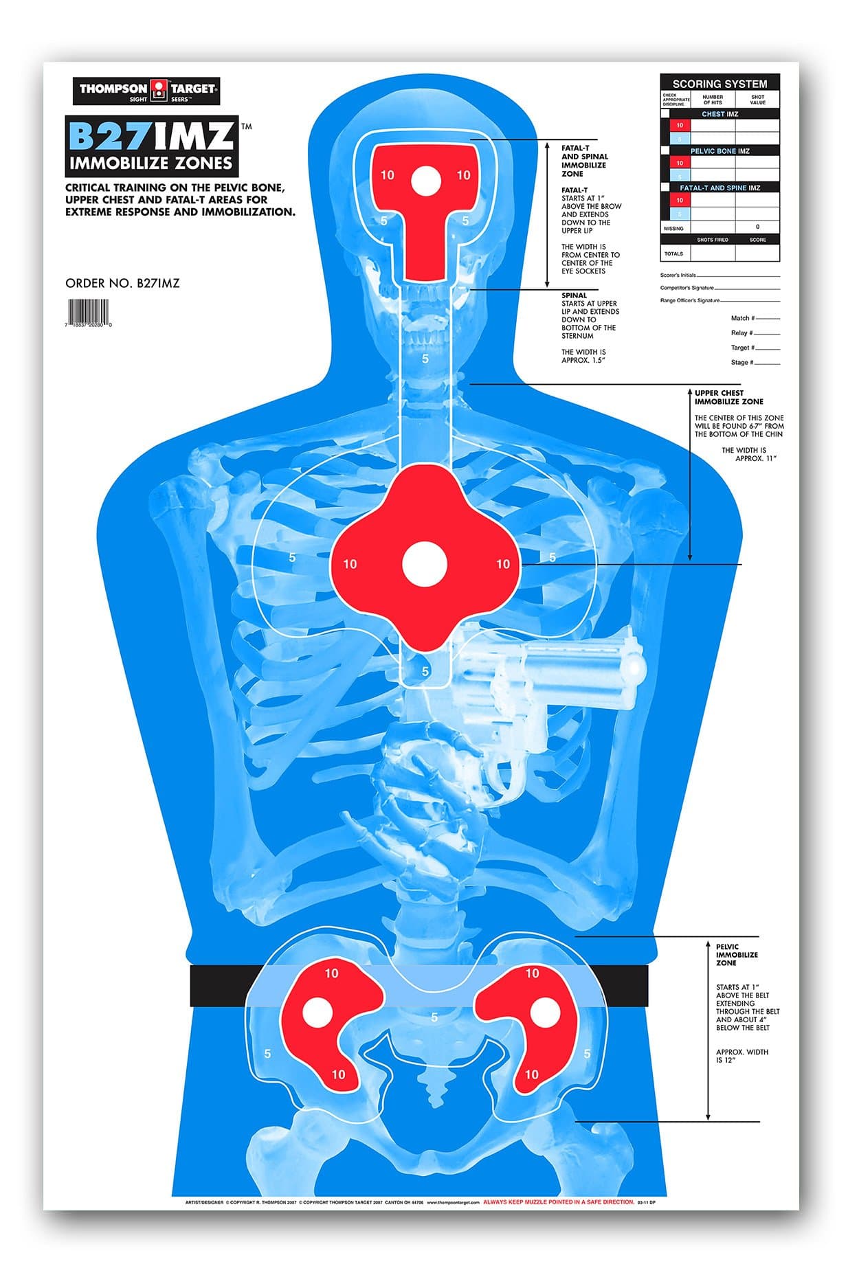 B27-IMZ Human Silhouette Paper Shooting Targets
