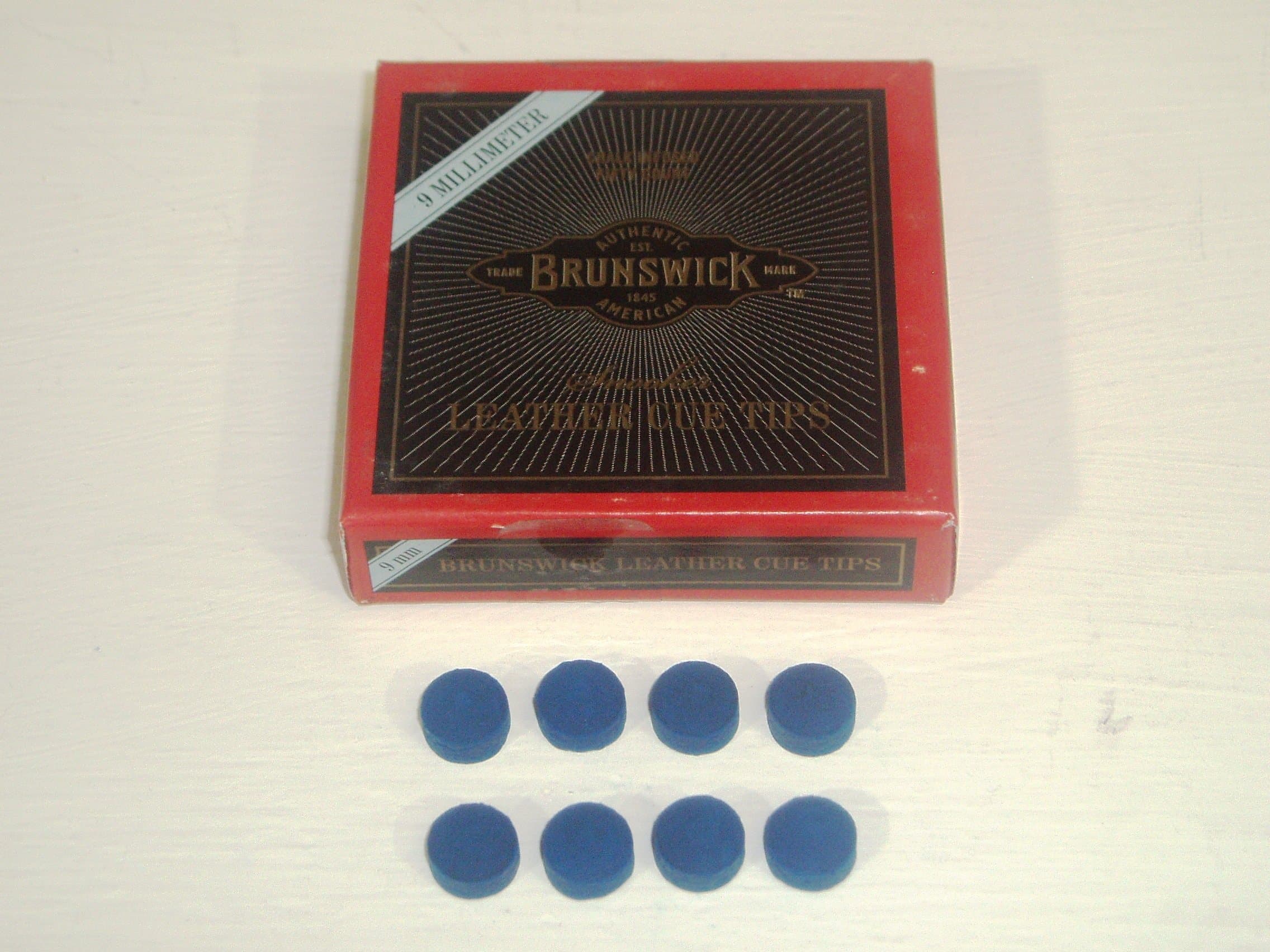 BLUE DIAMOND FROM BRUNSWICK CUE TIPS AVAILABLE IN VARIOUS SIZES AND QUANTITIES (10 x, 9mm)
