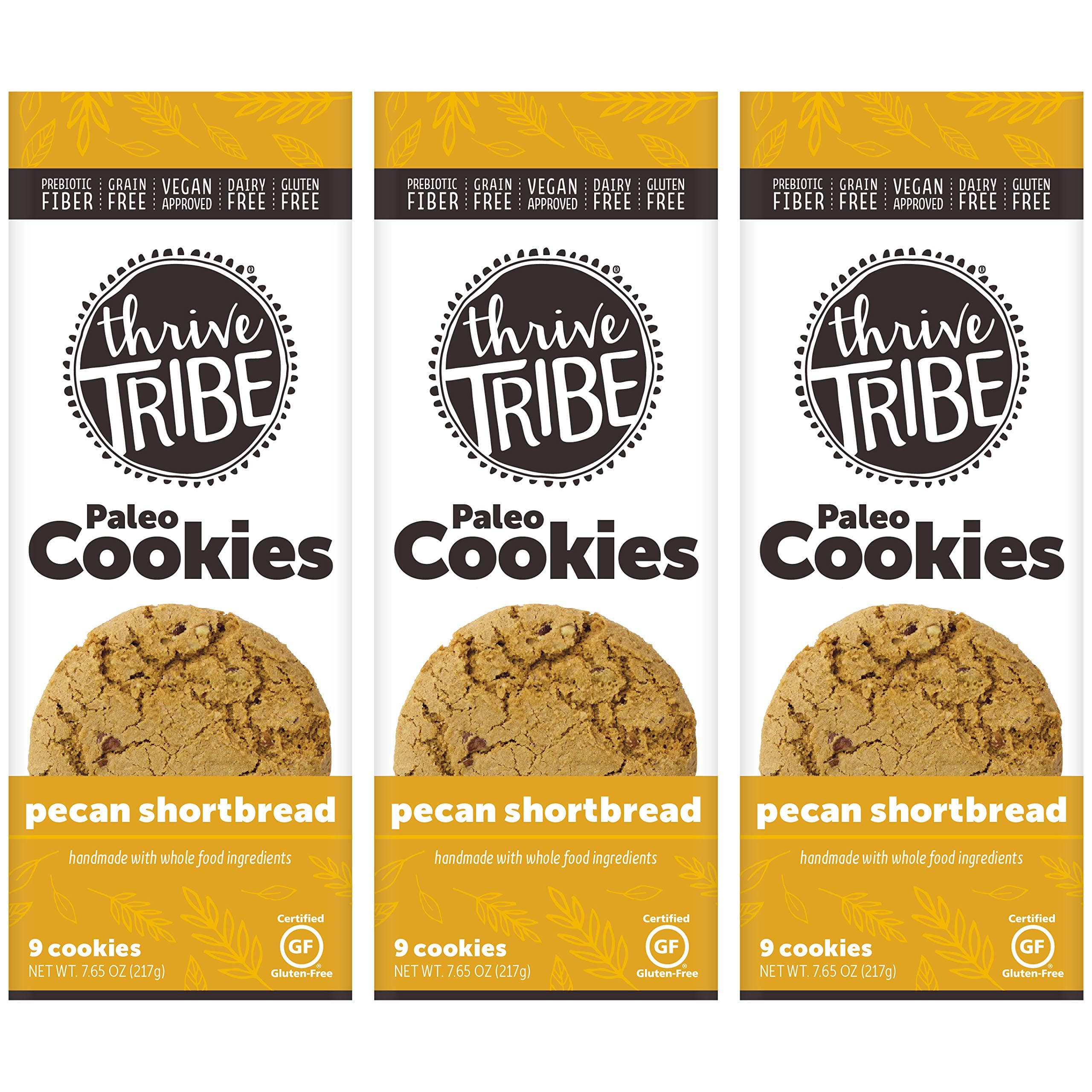 Thrive Tribe Paleo Cookies, Pecan Shortbread, 7.65 oz (Pack of 3)