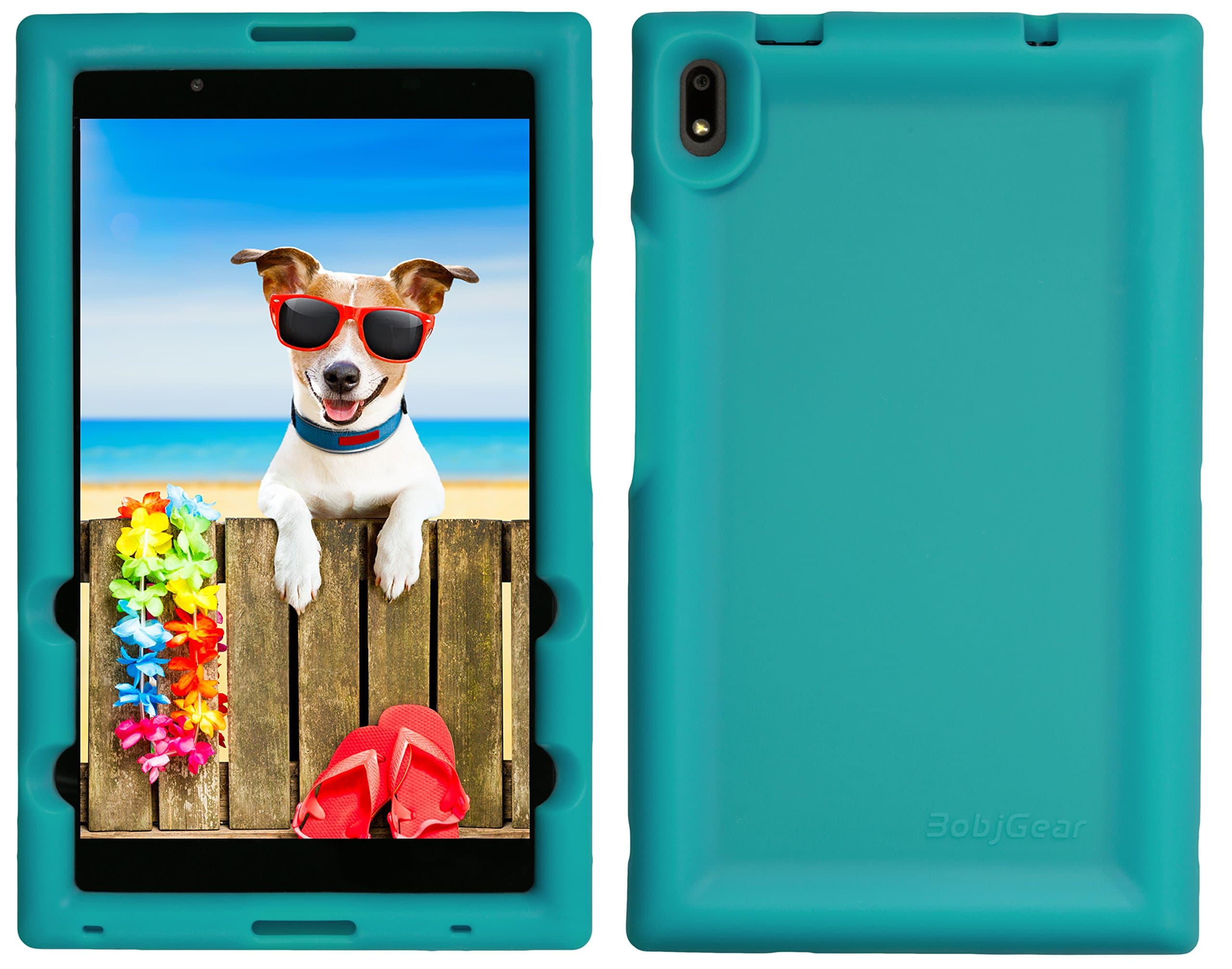 BobjGear Bobj Rugged Tablet Case for Lenovo Tab 4 8 Plus (TB-8704V, TB-8704F, TB-8704X, TB-8704A) - BobjBounces Kid Friendly (Terrific Turquoise)