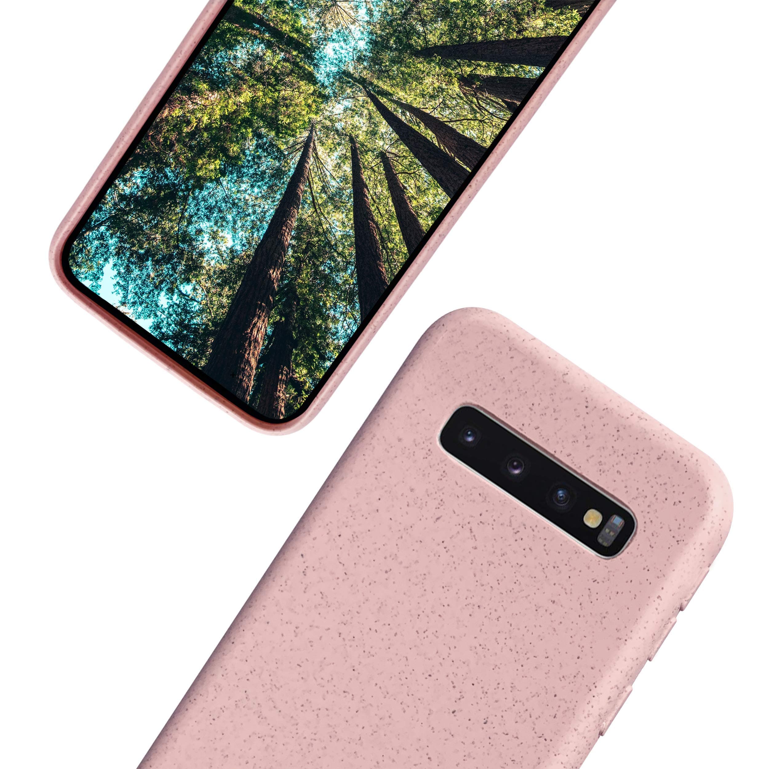 eplanita Eco Samsung Galaxy S10 Mobile Phone Case, Biodegradable and Compostable Plant Fibre and Soft TPU, Drop Protection Cover, Eco Friendly Zero Waste (Samsung S10, Pink)