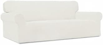 Easy-Going Stretch Sofa Slipcover 1-Piece Couch Sofa Cover Furniture Protector Soft with Elastic Bottom for Kids, Spandex Jacquard Fabric Small Checks(Sofa, Cream)