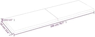 vidaXL Light Brown Bathroom Countertop - Versatile Solid Oak Wood Vanity Top, Handmade with Live Edge, Varnished Surface for Immediate Use, Generous Size