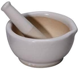 NAUDH Porcelain Pestle and Mortar/Kharal/Amam Dasta/Okhli Set for Grinding Small Spices and Medicines (2 inch)