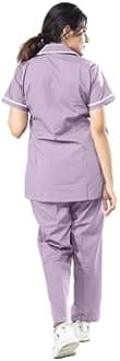 UNIFORM CRAFT Female Nurse Uniform | Hospital Staff, clinics, Home Health, Nurse Uniforms for Women made of Polyester-Cotton (S, Light Purple)