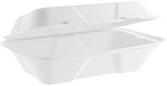 Strong Clamshell Takeaway Boxes - 7"x5", Pack of 50, Fish & Chips, Fries, Burger Boxes, Tab Lock Closure, Food Safe