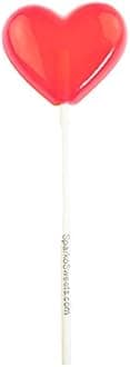 Sparko Sweets Red Heart Lollipops, Cherry Flavor, 24 Pieces, 2-Inch Diameter, Handcrafted in USA – Air-Sealed and Individually Wrapped for Freshness, Perfect for Parties and Gifts