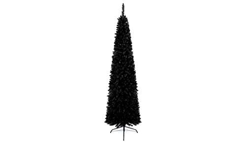 5Ft/1.5m Slim Christmas Tree Artificial Black Pencil Tree 290 Pointed Tips, Metal Stand, Holiday Home Decorations