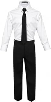 Black n Bianco Boys' Formal Black Suit with Shirt and Vest