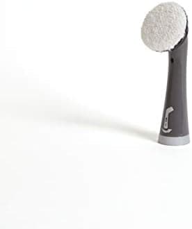 Rubbermaid Cleaning Power Scrubber Brush Polish Detail Kit, Microfiber Stainless Steel, Red and Gray, 8 Pieces