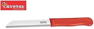 Crystal Sleek Serrated Edge Stainless Steel Knife, Multicolour & Sleek Peeler and Scraper, MKA009 Combo