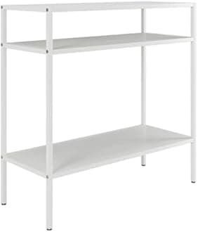 Henn&Hart 24" Wide Rectangular Side Table in Matte White, Table for Living Room, Bedroom