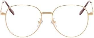 Oversized Metal Oval Reading Glasses for Women, Trendy Anti Blue Light Computer Readers, Filter UV Ray Lady Eyeglasses
