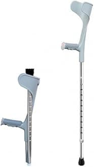 Folding Forearm Crutches for Adults, Adjustable Lightweight Aluminum Arm Crutches for Travel with Ergonomic Grip (x1 Unit) (Color : Silver)