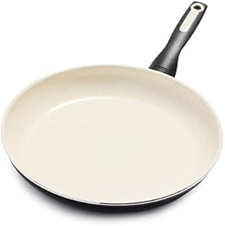 Greenpan Rio Healthy Ceramic Nonstick 12" Frying Pan Skillet, PFAS-Free, Dishwasher Safe, Black