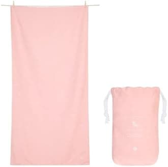 Dock & Bay Beach Towel - Quick Dry, Sand Free - Compact, Lightweight - 100% Recycled - Includes Bag - Essential - Pink, Extra Large (200x90cm, 78x35)