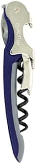 Franmara Soft-Touch Murano Two-Step Waiter Corkscrew with Nonstick Spiral (Blue)