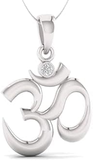 LMDLACHAMA Om God Pendant American Diamond Silver For Men And Women's