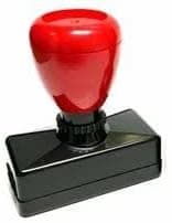 Professional Self-Inking Rubber Stamp, Red Handle, Black Base, Rectangle (60x15mm)