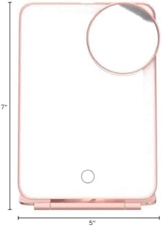 miroposs Rechargeable Travel Makeup Mirror, Vanity Mirror with 80LEDs, 3 Color Lighting, 2000mAh Battery, Portable Ultra Slim Lighted Makeup Mirror, Gift for Women (Rose Gold)