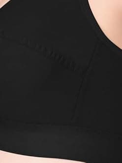 DAISY DEE Women's Cotton X-Frame Pannel Fit-Cross-Lace Bra Non-Padded Cross Belt Seamed Wirefree with Adjustable Straps V-Neck Full Coverage Everyday Bra - NTRSHA