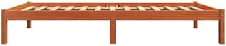 vidaXL Pine Wood Single Bed Frame - Wax Brown Bedstead, Plywood Slats Support, Modern Design for Bedroom - 90x200 cm