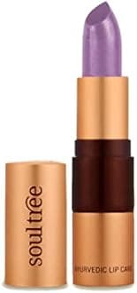 SoulTree Ayurvedic Lipstick - Glowing Violet 513, 4gm | Creamy Texture | Enriched with Organic Ghee & Almond Oil | Moistured & Nourished Lips | 4gm