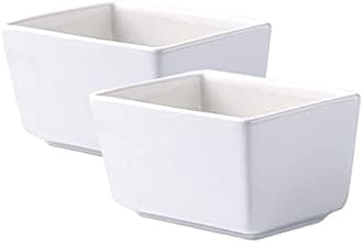 Sizikato 2pcs Pure White Porcelain Sugar Packet Holder Tea Bag Bowl, 5 Oz