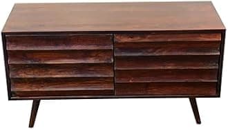 Wooden TV Unit Cabinet with 2 Drawer and 1 Storage Shelf for Home, Tv Unit for Living Room with Drawer Mango Wood