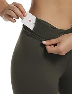 HeyNuts Essential 7/8 Leggings, Buttery Soft Pants Hawthorn Athletic Yoga Pants 25'', Dark Olive, X-Large