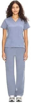 COZYFIT Scrubs for Women Set Medical Uniform - V-Neck Top & Straight Leg Pants with 9 Pockets, Unisex Workwear COZY SCRUBS