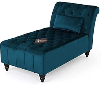 Modern 3-Seater Fabric Sofa - Stylish Settee Diwan Couch with Chaise Lounge for Home, Living Room, and Office - 100+ Fabric Colors Available (Dark Sky Blue)