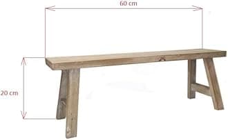 Gisela Graham Rustic Decorative Use Only Bench 60 x 20 x 22 cm