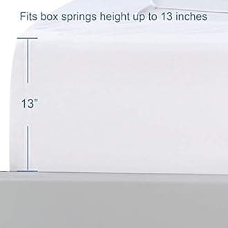 Moonsea Box Spring Cover Full Size, Elastic Fabric Wrap Around 4 Sides Bed Skirt, Sleek Alternative for Bed Skirts for Hotel/Home - Full, White